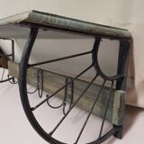 Coat rack with iron and wood hat rack