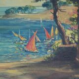 Labonne géo né en 1887-  vue de la baie huile sur toile signée