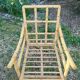 4 fauteuils en bambou et table basse vintage