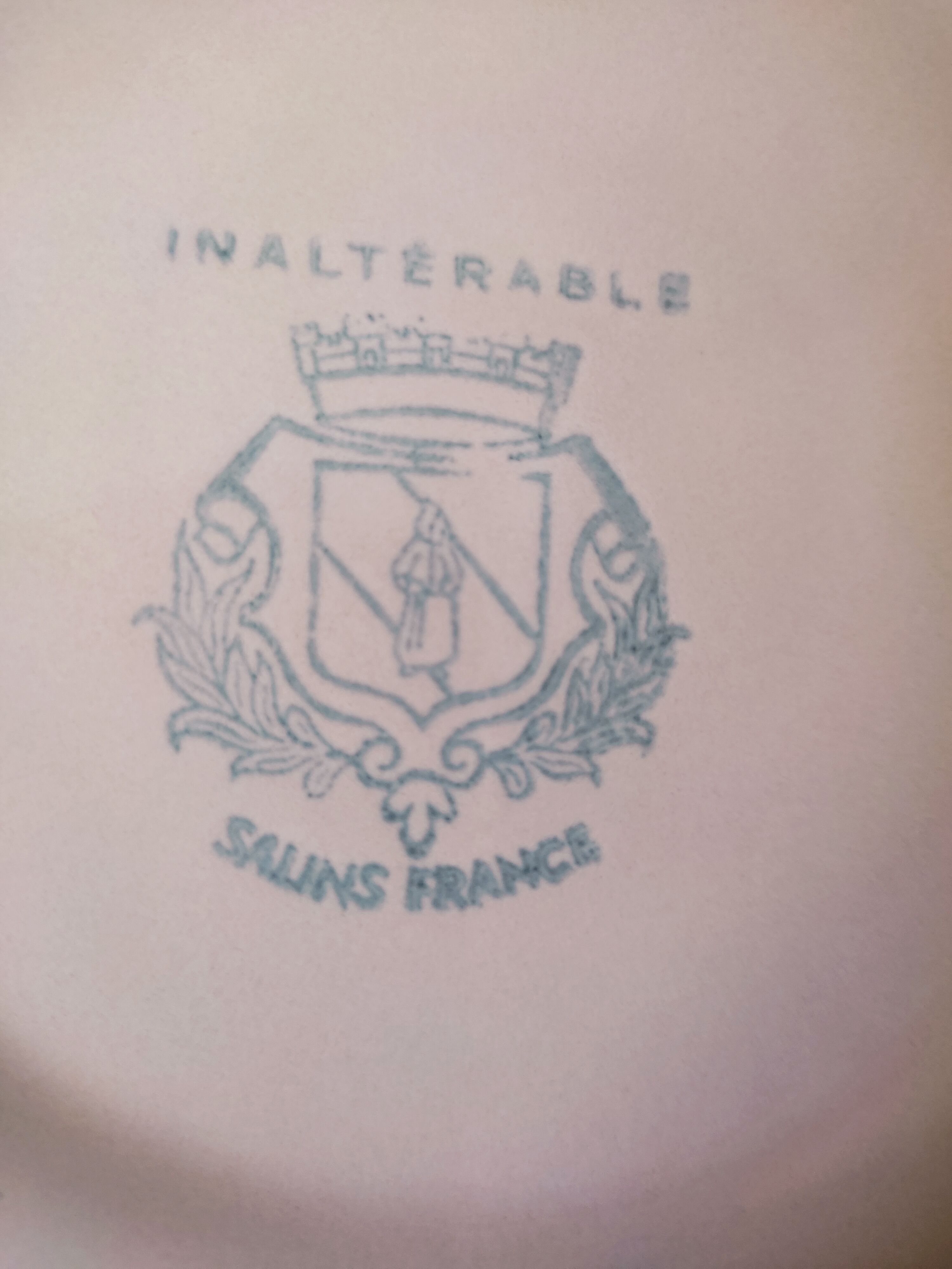 6 flat plates in pink earthenware by Salins