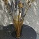 Bayadere patterned vase in glass, transparent and vintage ochre