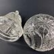 Large covered pear-shaped jar in Bohemian cut crystal