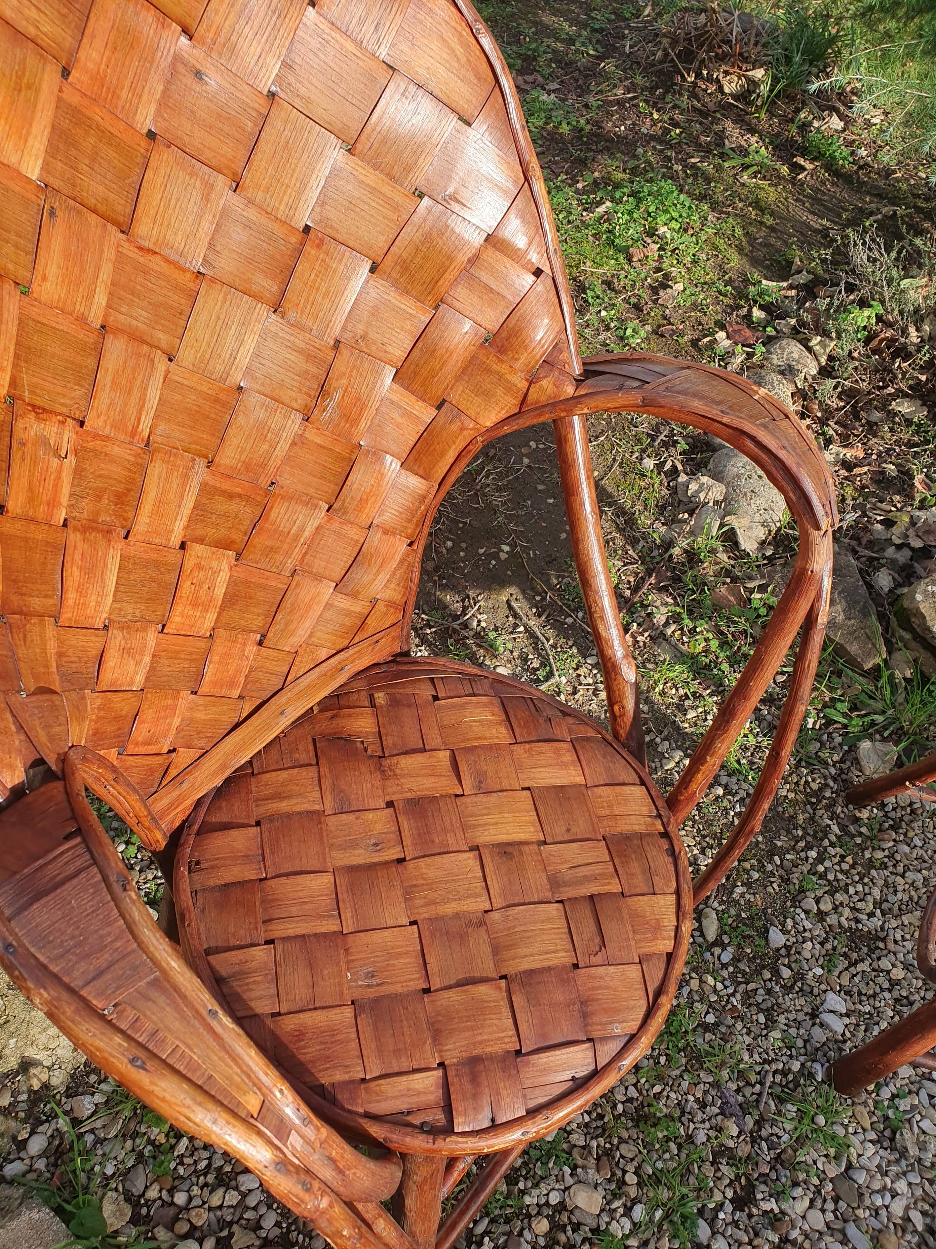 Pair of armchairs in chestnut