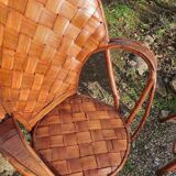 Paire de fauteuils en chataignier du limousin