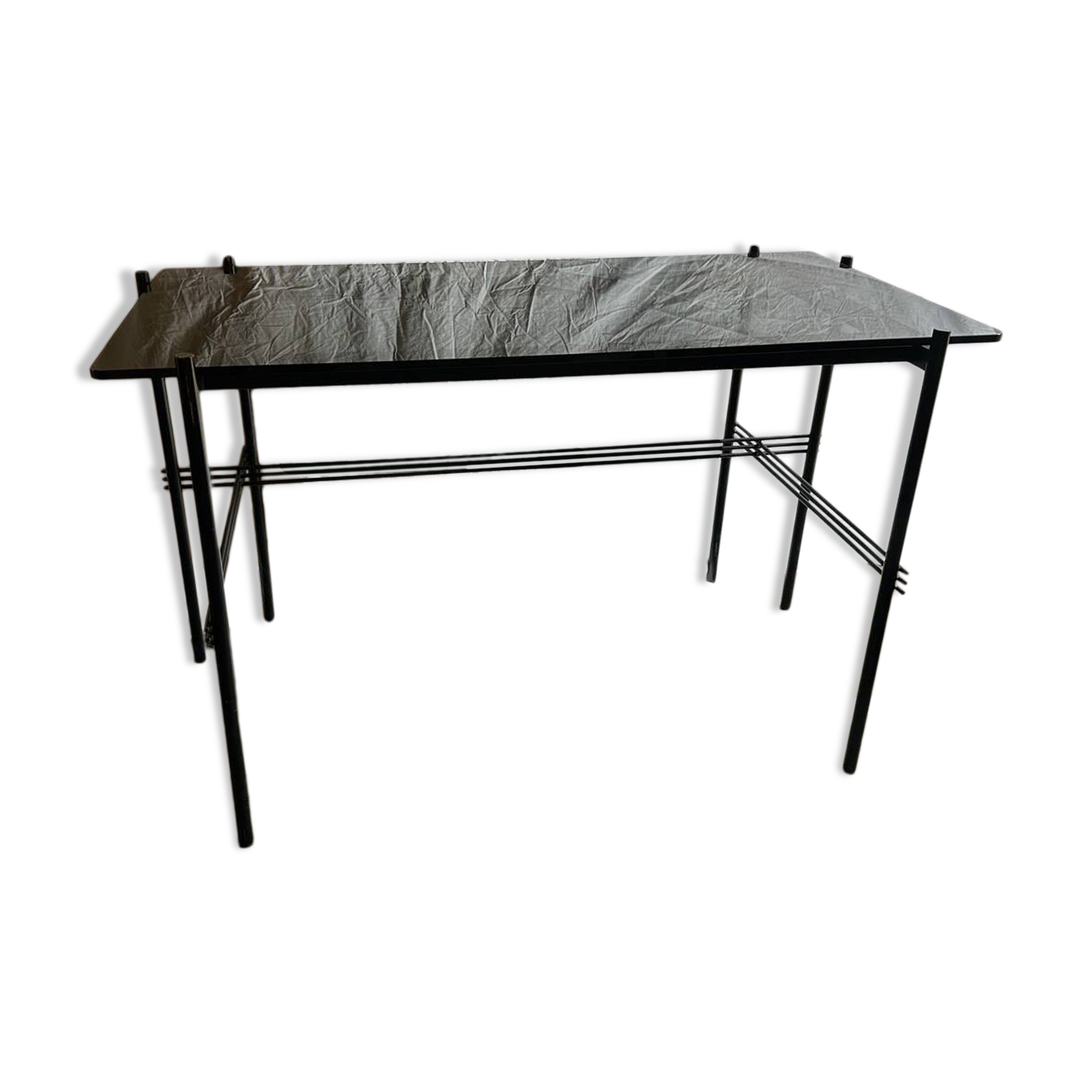 Metal and tinted glass desk