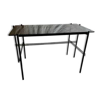 Bureau en métal et verre teinté