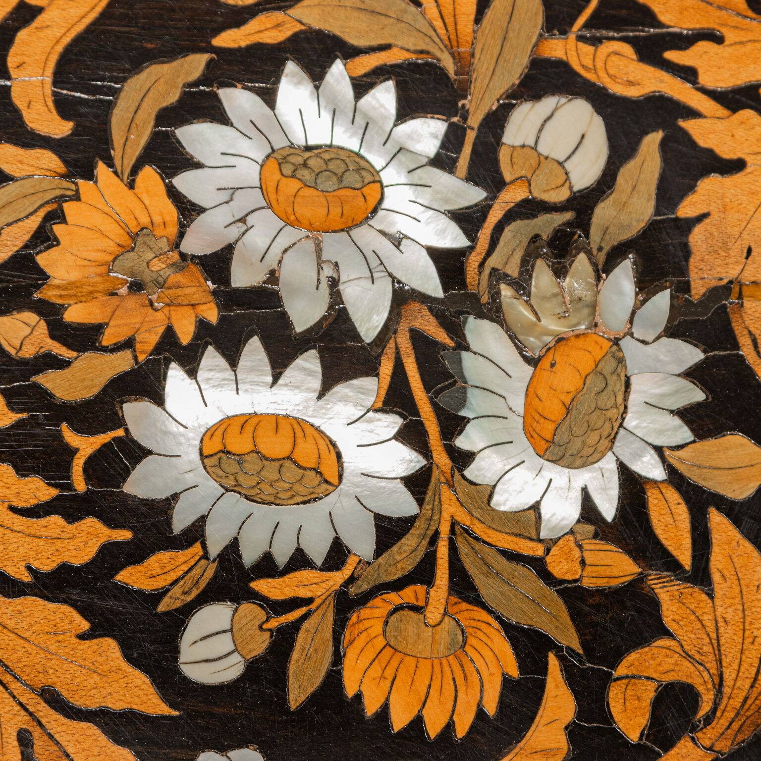 Antique table attributed to Luigi and Angiolo Falcini in chestnut wood, Italy, 19th century.