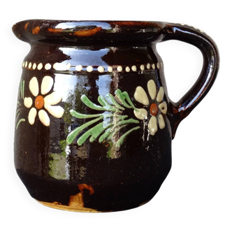 Pichet vintage en céramique d'Alsace, d'origine française.