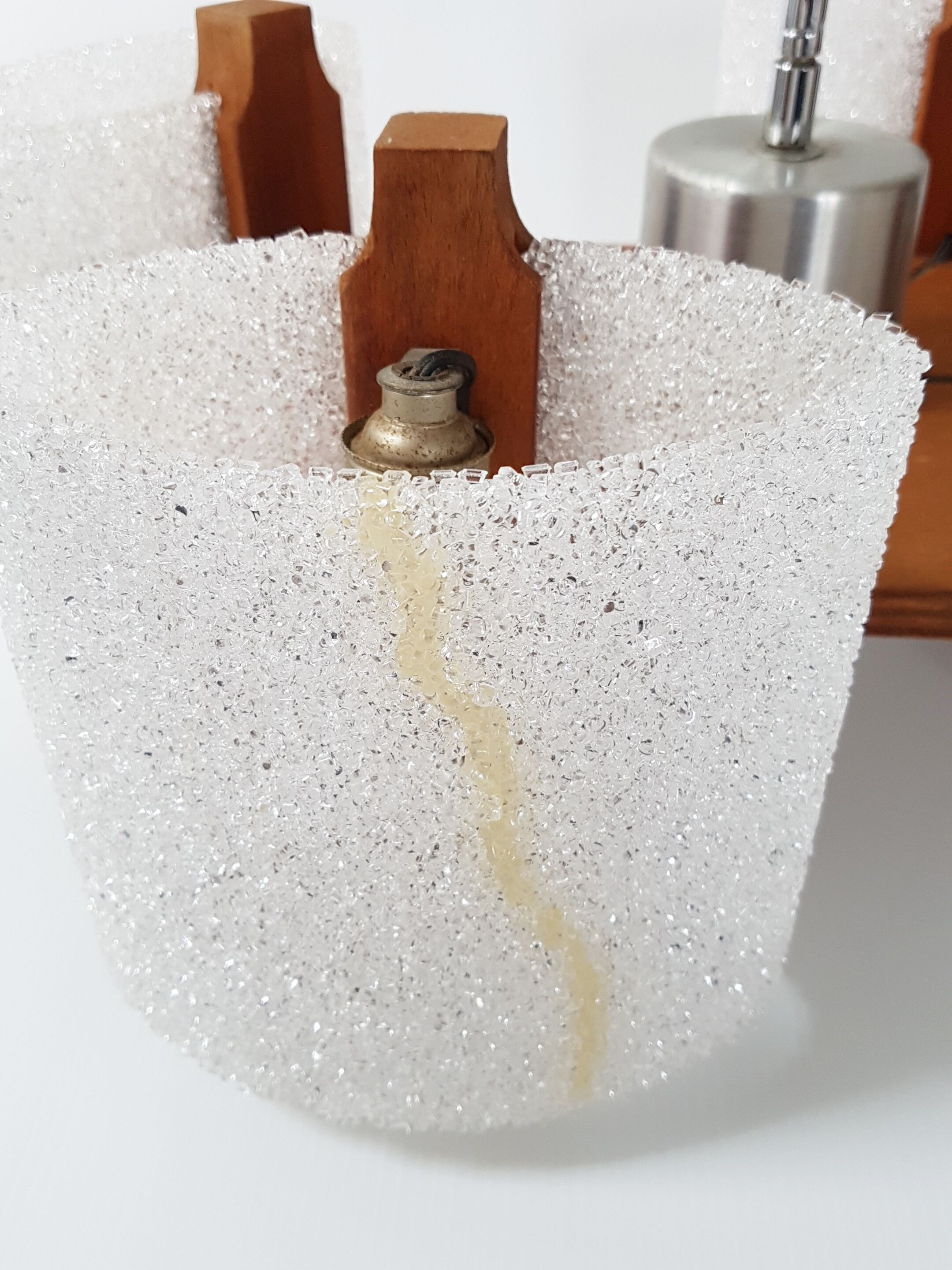 Scandinavian teak and resin 1960 chandelier