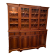 English-style blond mahogany two-body bookcase