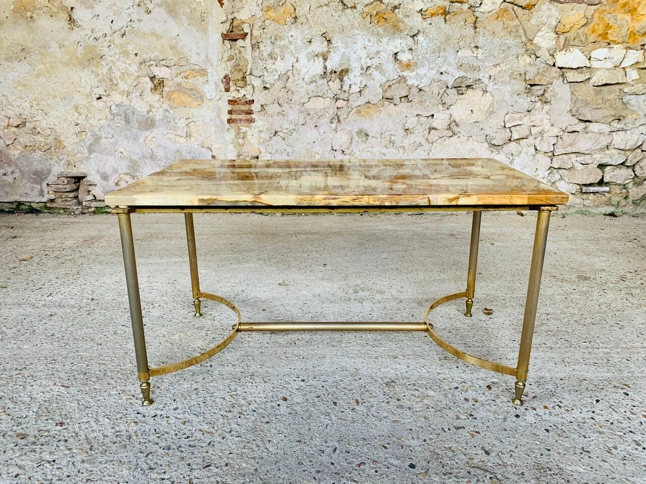 Vintage coffee table in marble and onyx circa 60/70