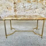 Table basse vintage en marbre et onyx circa 60/70