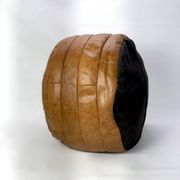 Round leather pouf De Sede from the 1970s.