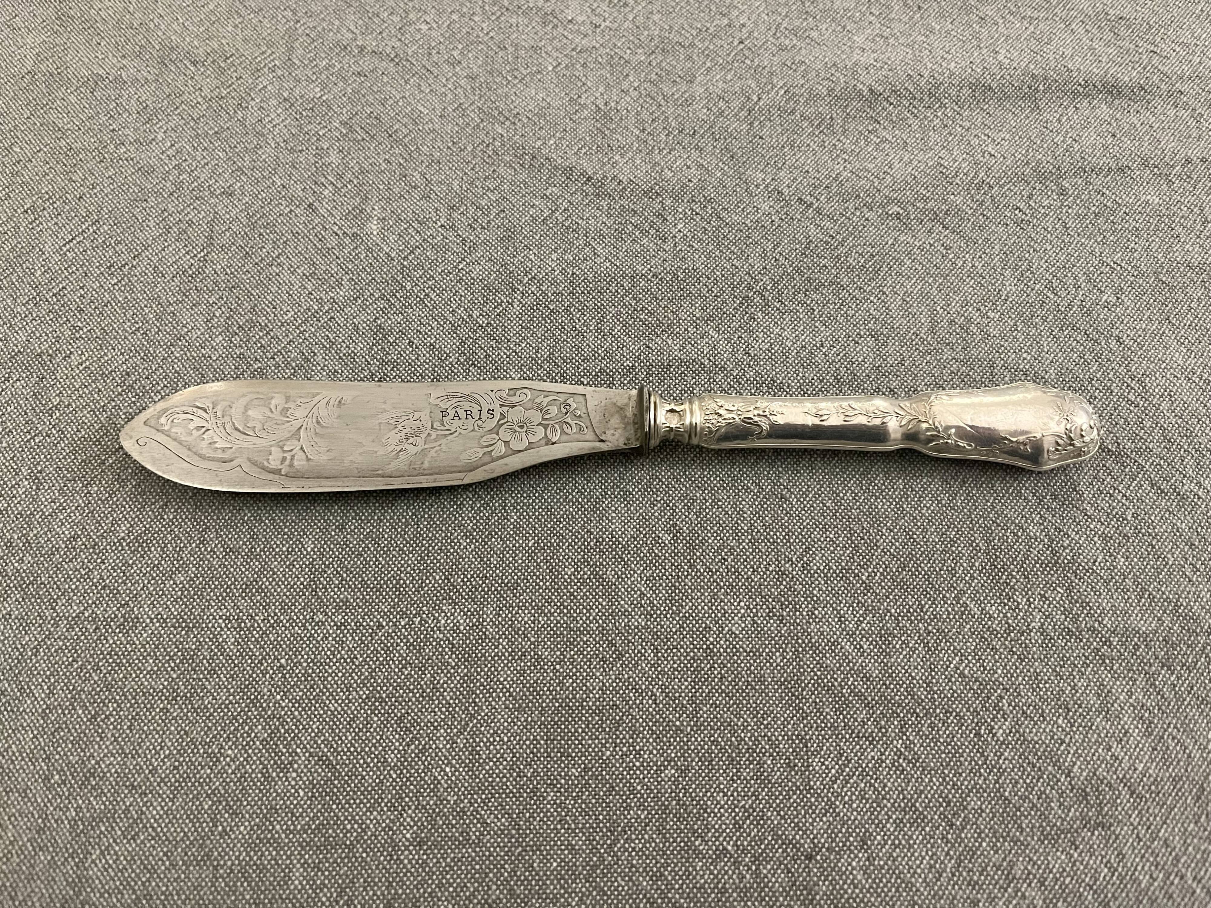 Sterling silver cheese knife