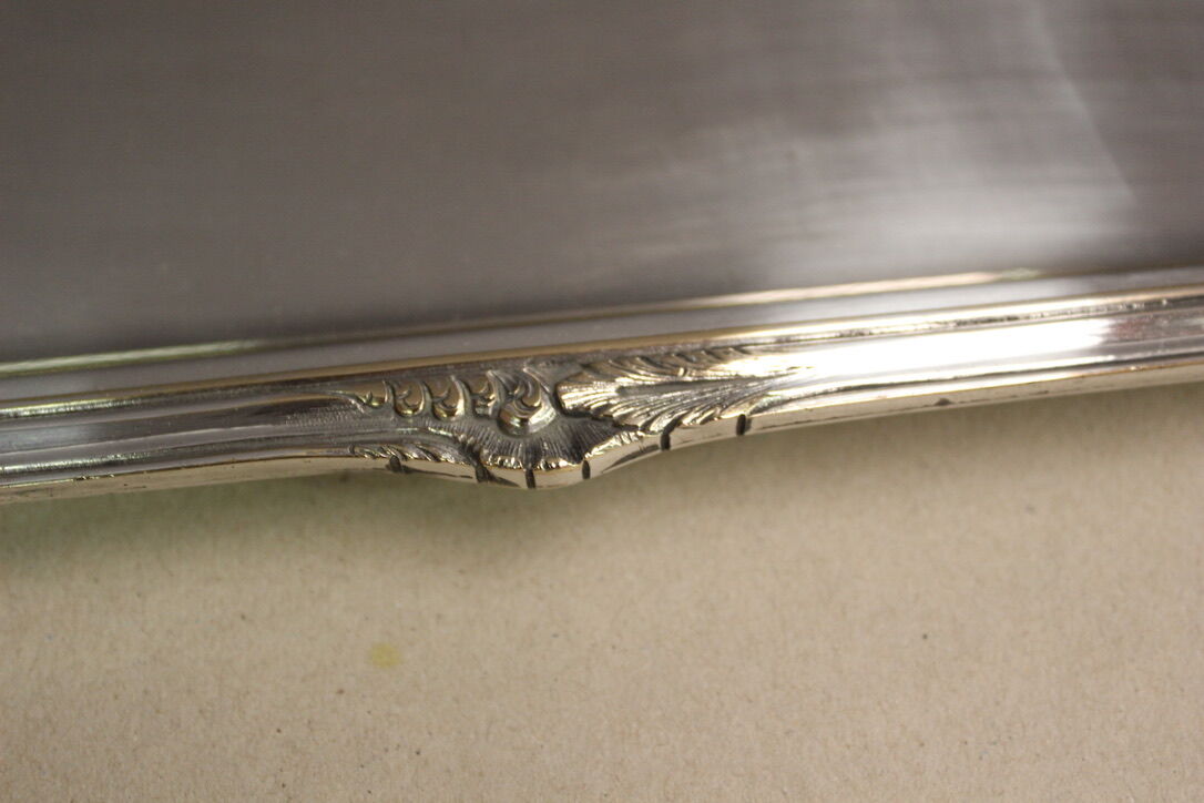 Louis XV style service tray in silver metal around 1900