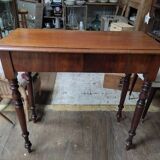 Varnished solid wood shelf console