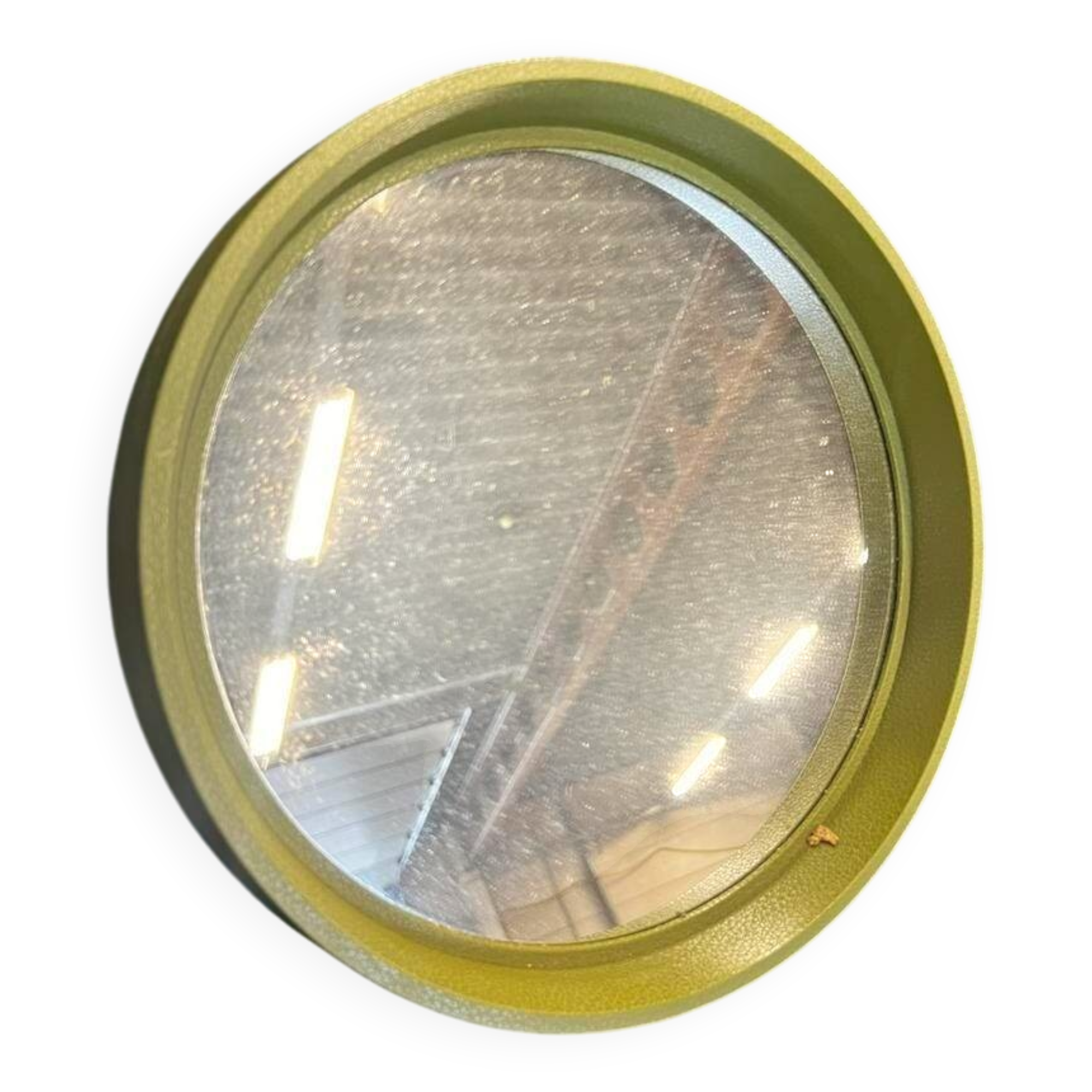 Miroir mural rond vintage vert citron