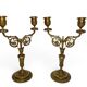 Pair of two-light candelabra in bronze, Napoleon III, late 19th century.