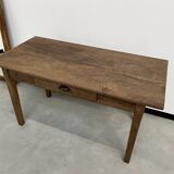 Small walnut farmhouse table with spindle legs