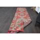1970s Turkish Oushak Handmade Wool Cotton Red Runner Rug 86x344
