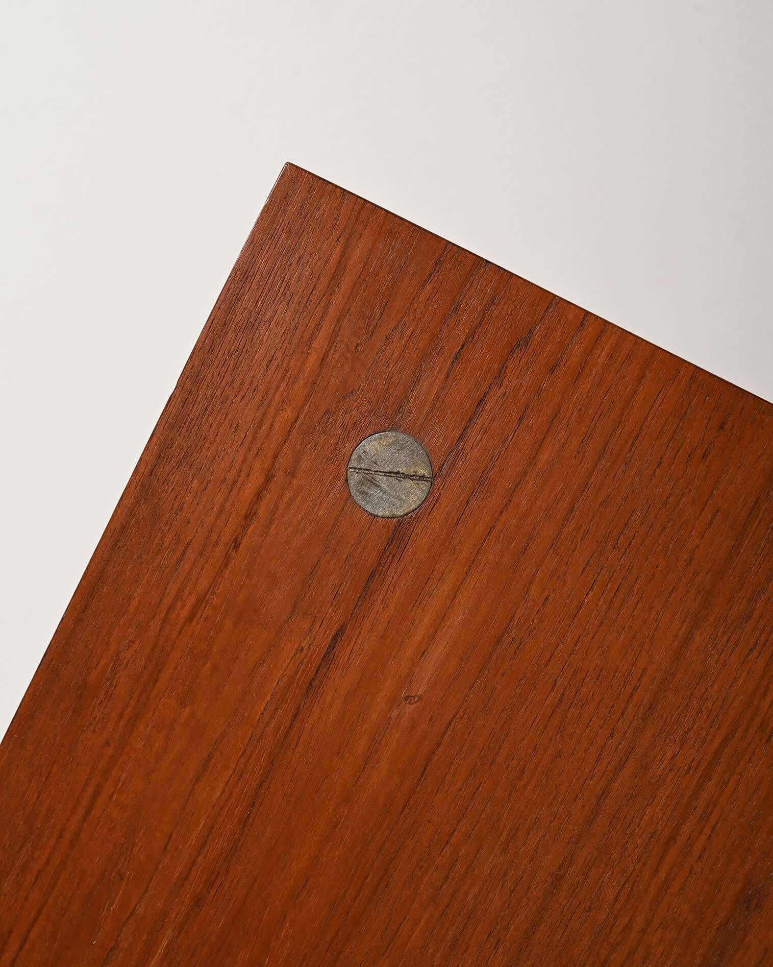 Vintage Italian teak and metal coffee table, 1970s