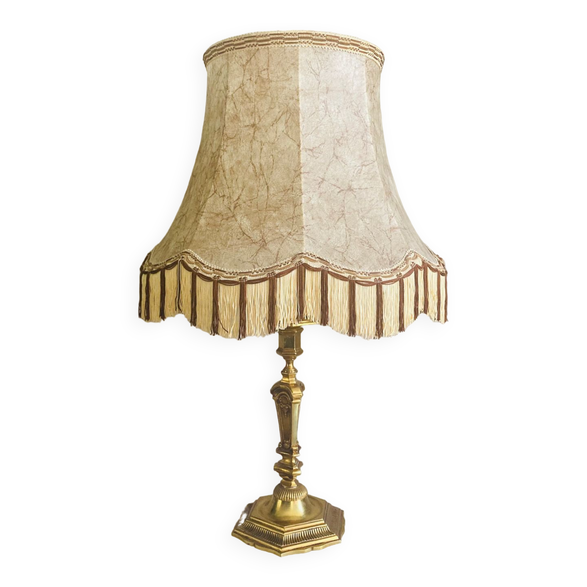 Empire / Directoire living room lamp in gilded bronze, mid-20th century