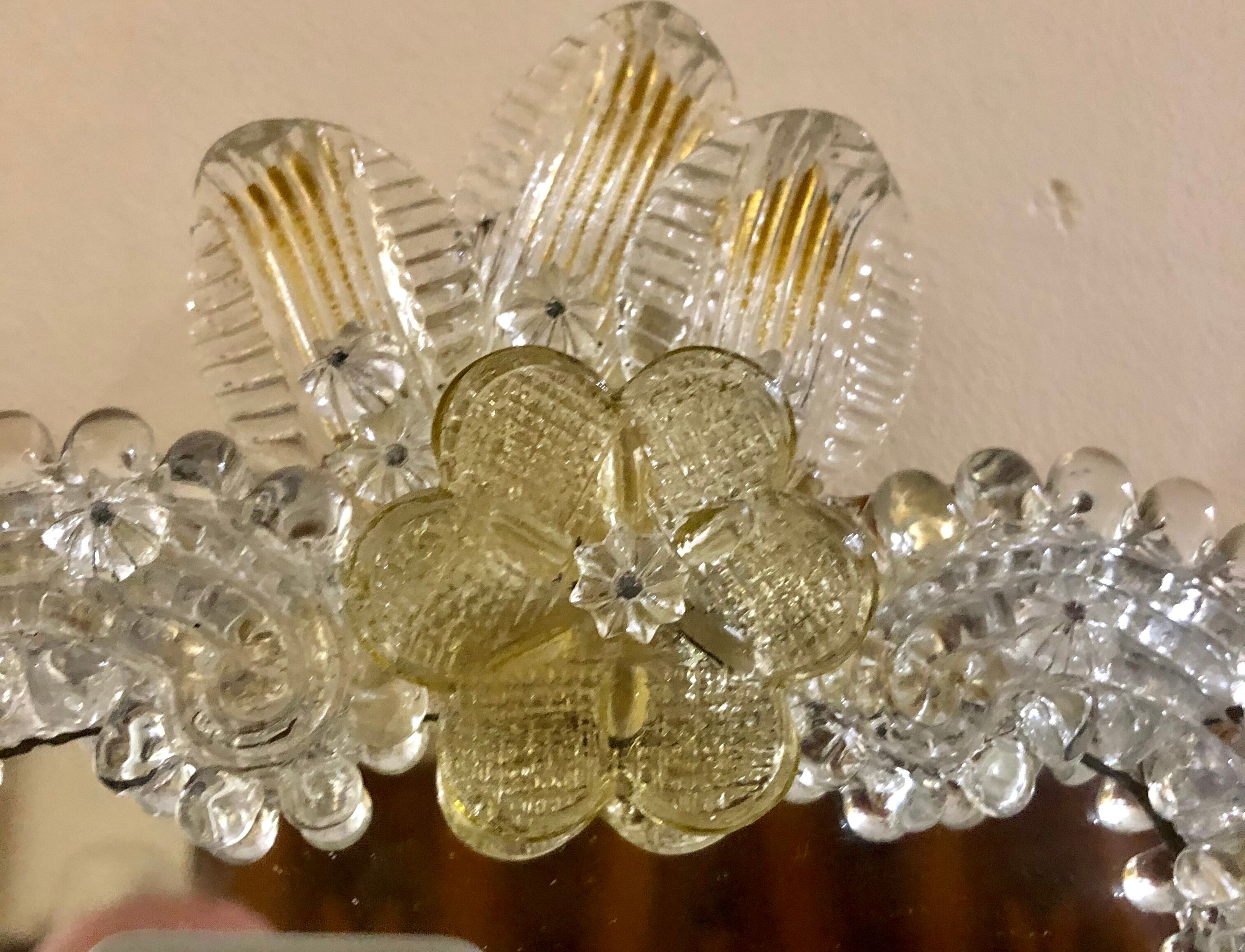 Mirror in Murano oval gold  45x50cm