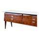 Italian Midcentury Sideboard in Rosewood, Carrara Marble and Brass