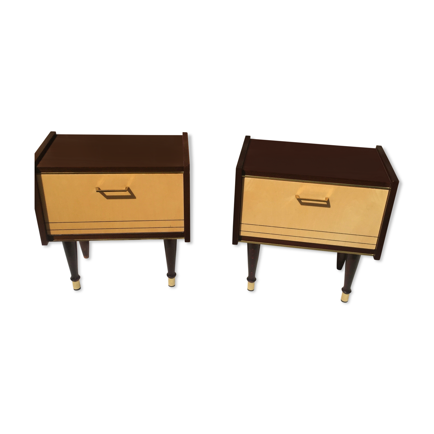 Pair vintage bedside