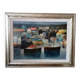 Peinture à l'huile sur toile - Marine - 1976 Lido Bettarini toile 70x50 cm