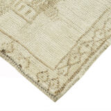 Handwoven antique anatolian beige runner rug 83 cm x 348 cm