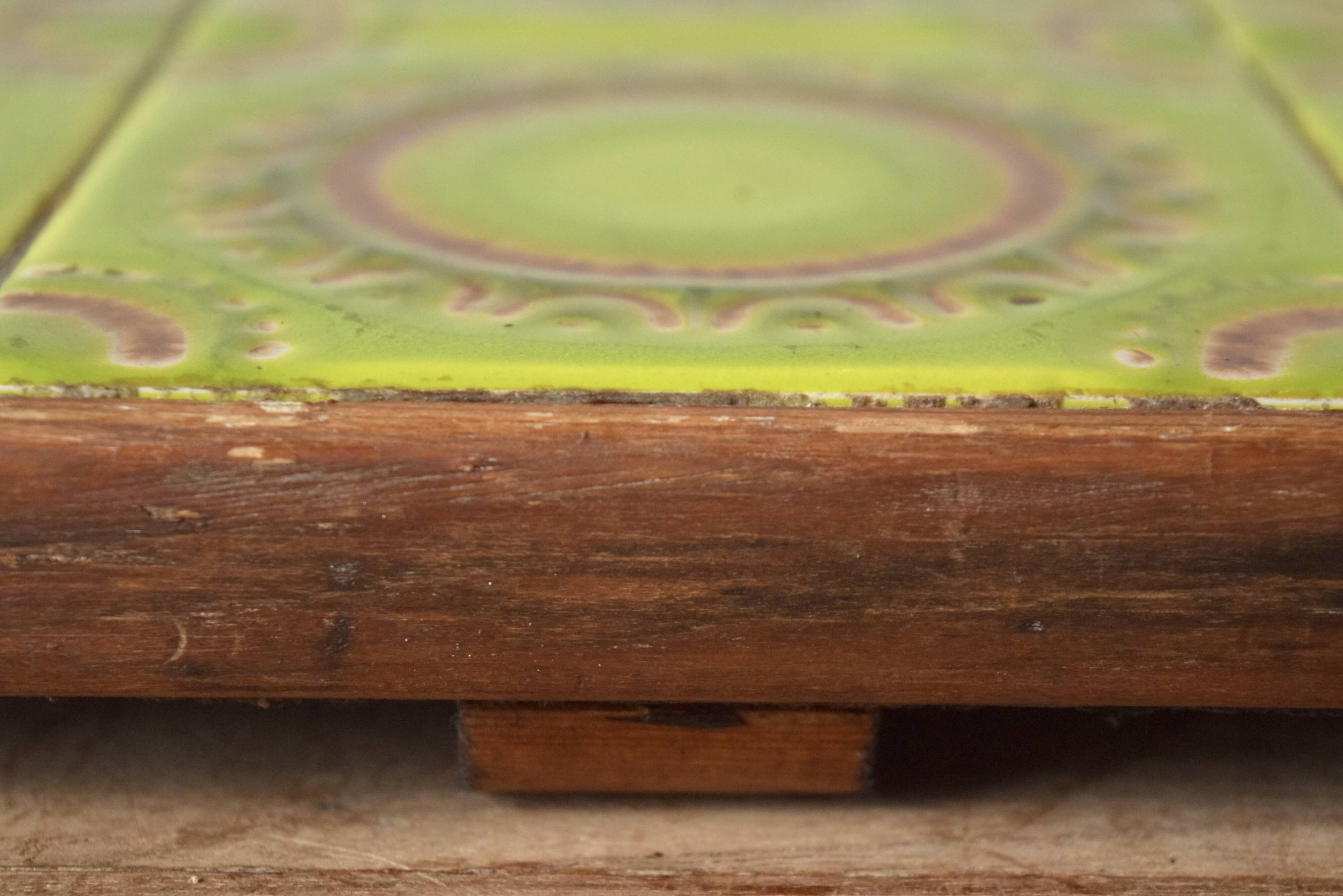 Large vintage glazed ceramic trivet