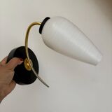 Vintage globe wall lamp in white opaline