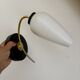 Vintage globe wall lamp in white opaline