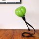 Lampe de table articulée moderniste en verre et laiton à boîtier vert