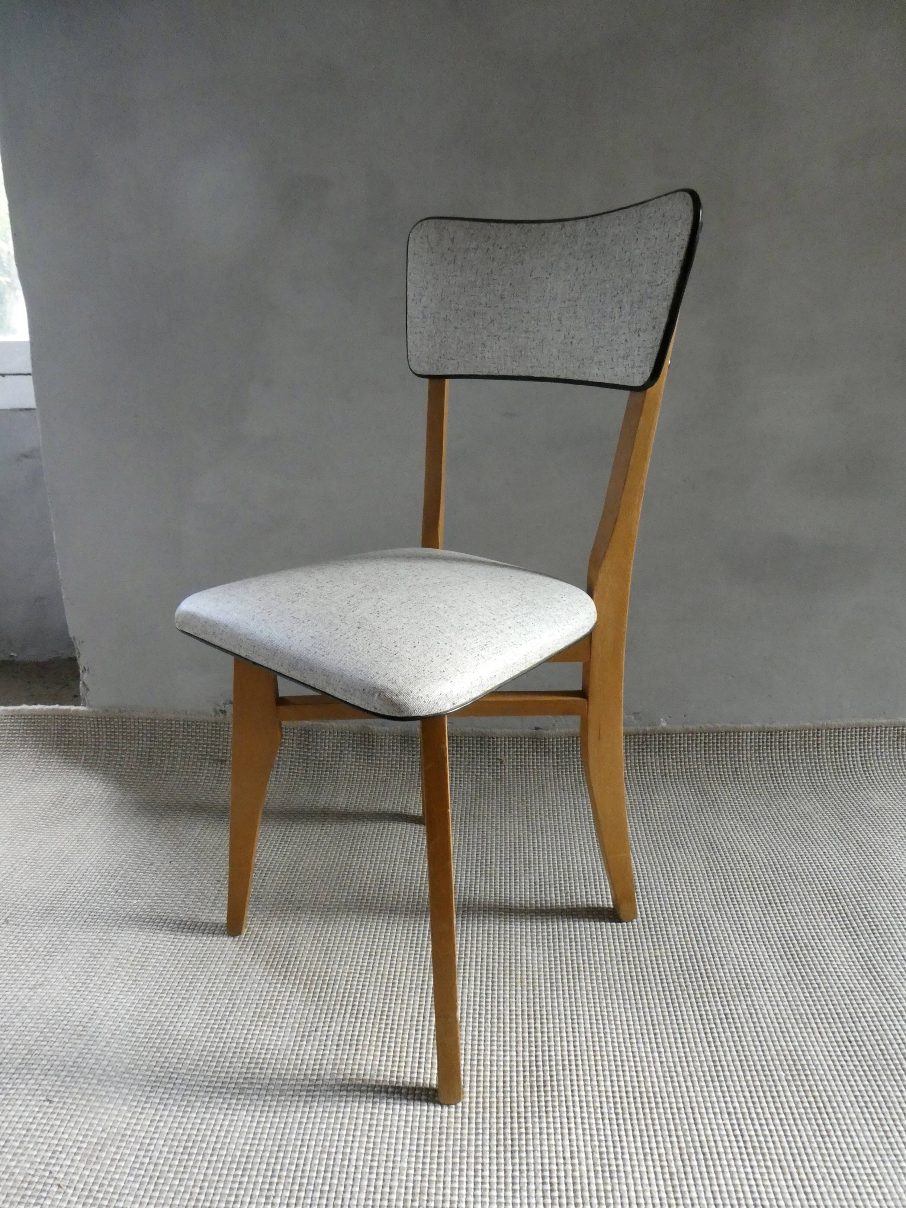 60s bistro chair, in wood and imitation leather