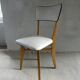 60s bistro chair, in wood and imitation leather