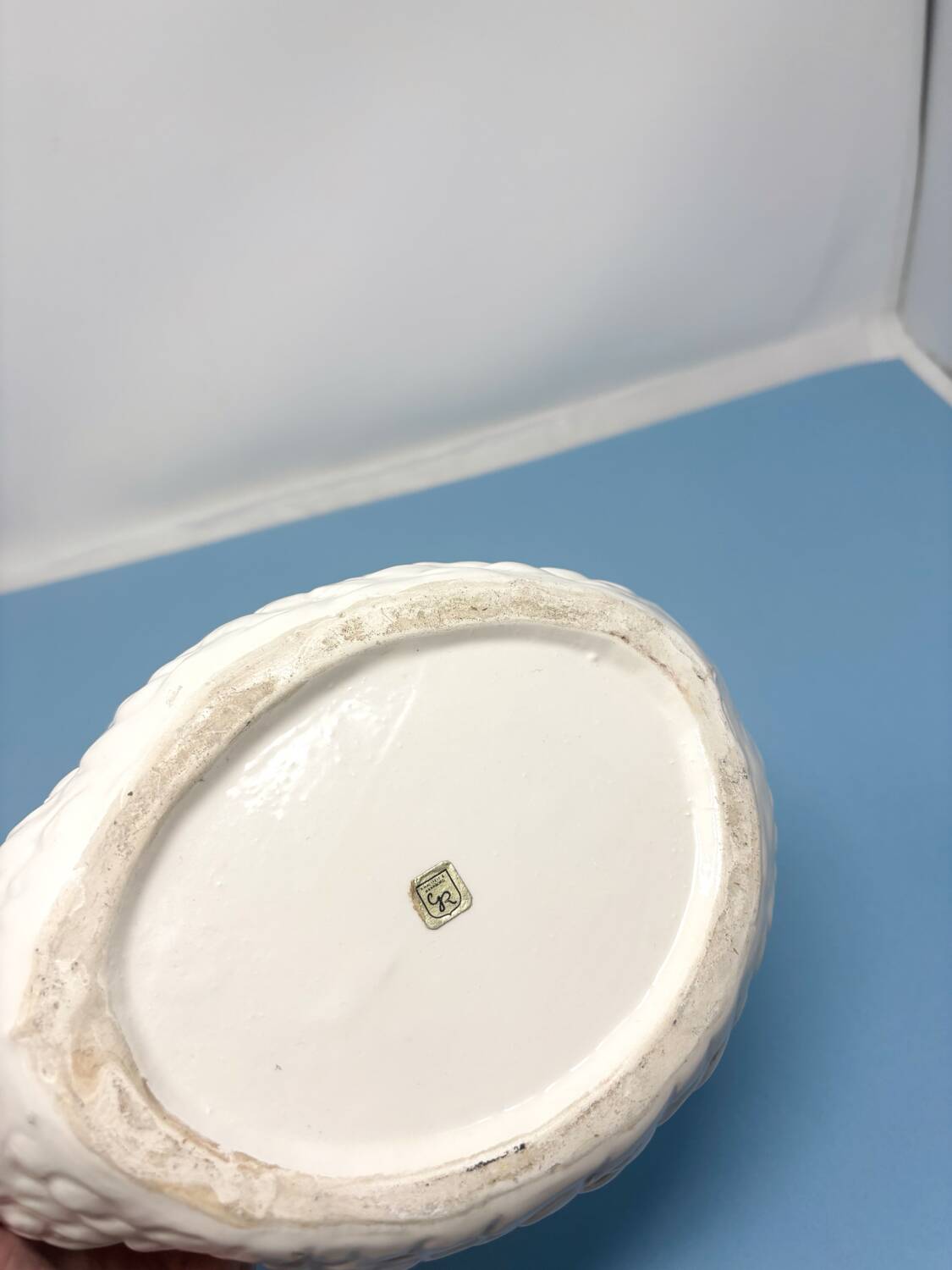 Italian ceramic swan shaped flowerpot