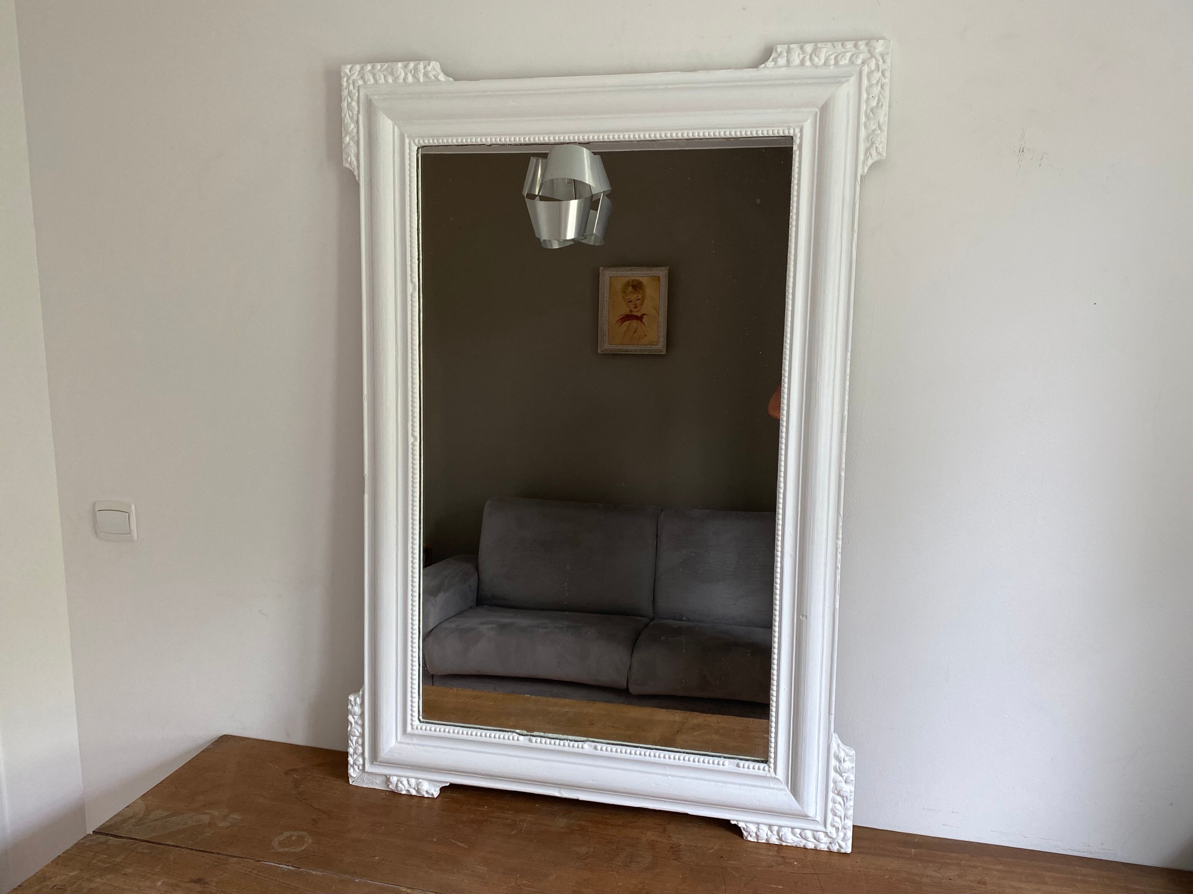 Mirror late 19th 120x84cm white