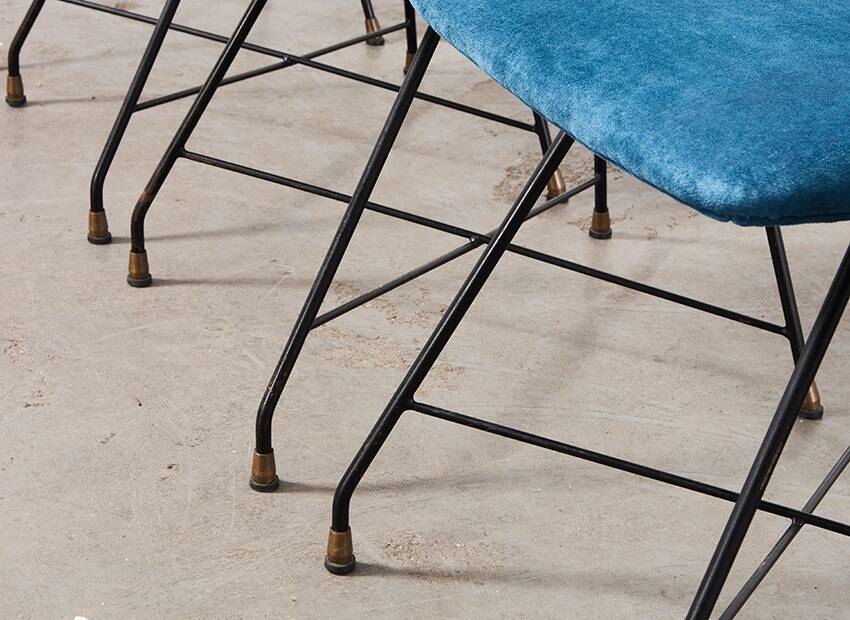 Augusto Bozzi Set of 6 Aster Dining Chairs for Saporiti Italy 1950s