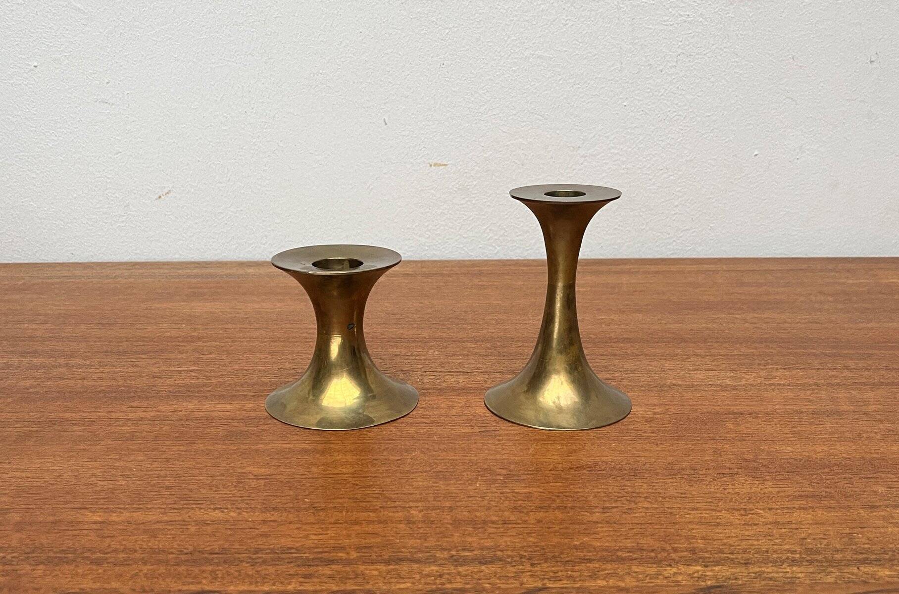 Mid-Century Brass Candleholders, 1960s, Set of 2