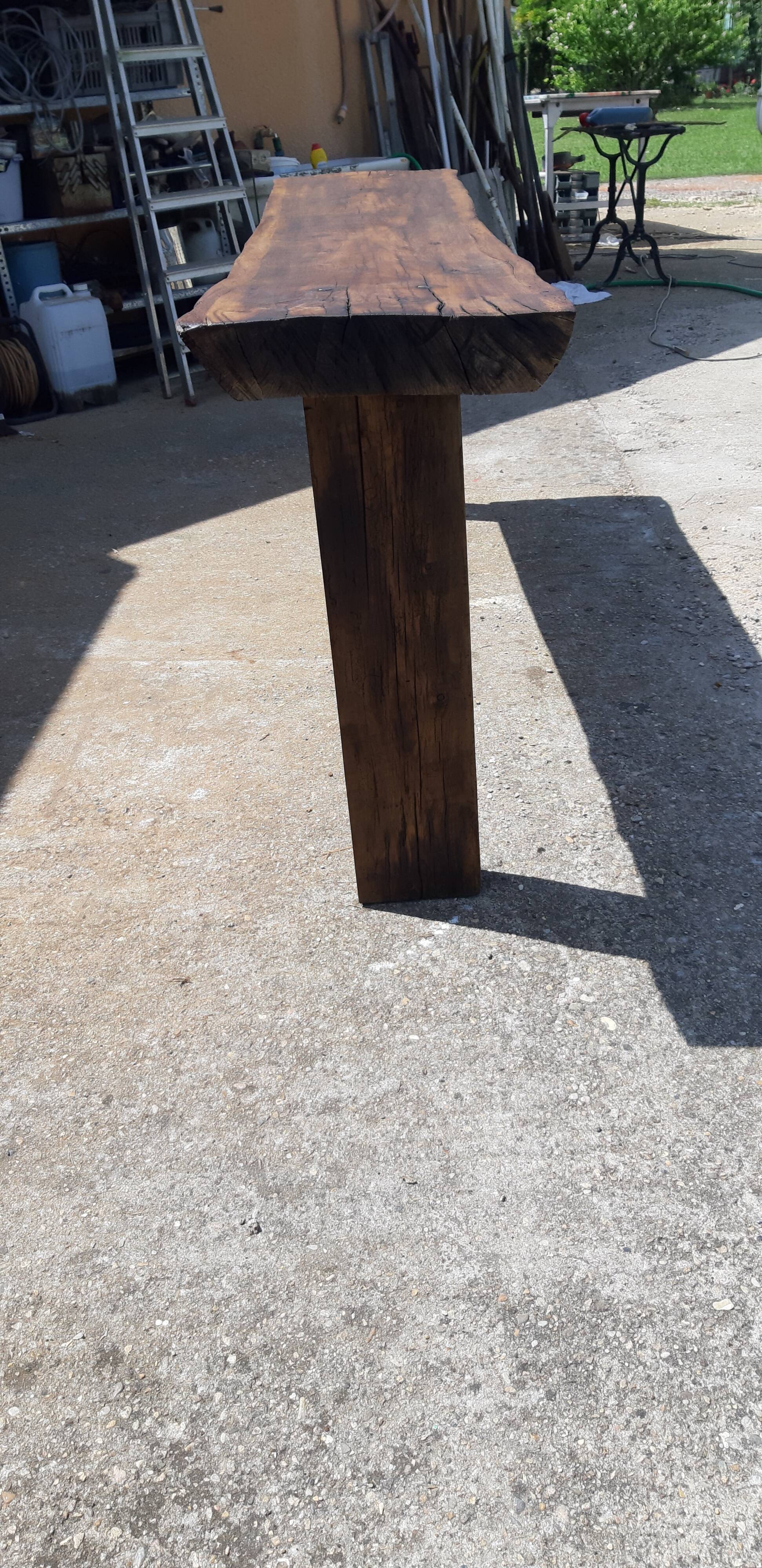 Industrial wood console