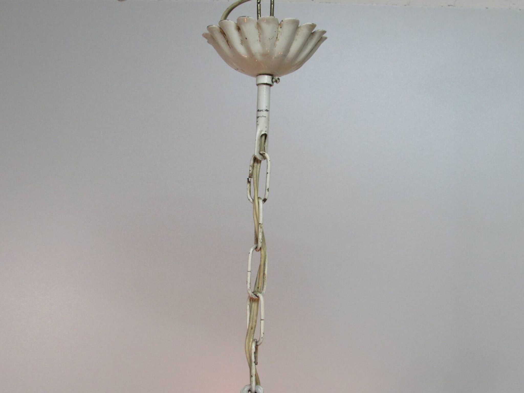 Lampe suspendue en métal. 3 lumières. Vintage des années 1960.