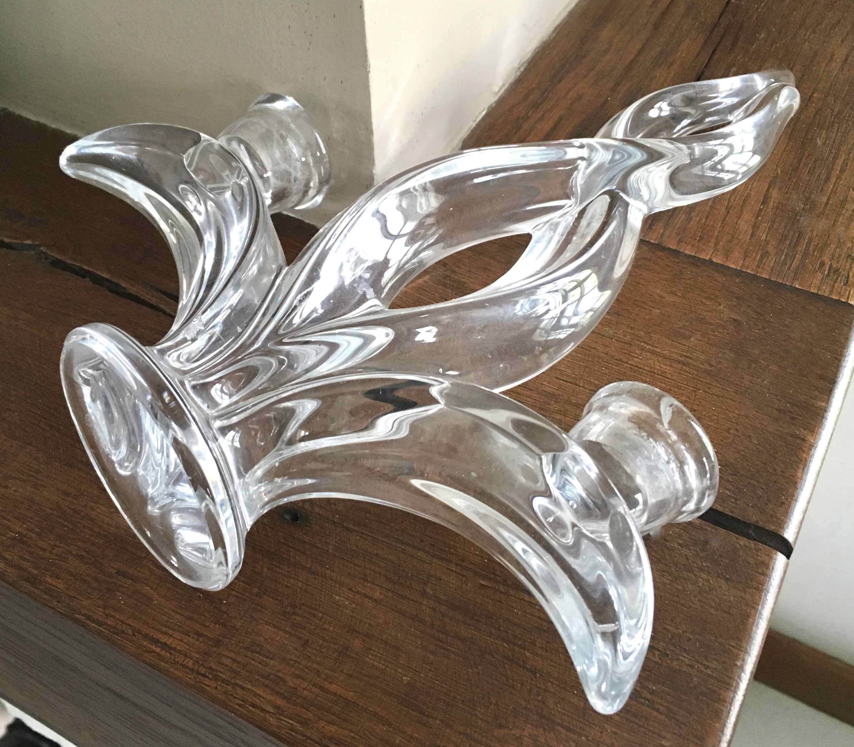 Glass torch candle holder 1950