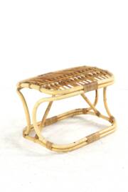 Rattan Footstool - mid century modern - japandi