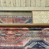 English teak coffee table with glass and tiled top - 1970s work