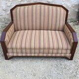 1940s art deco mahogany bench