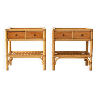 Vintage bamboo nightstands
