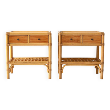 Vintage bamboo nightstands