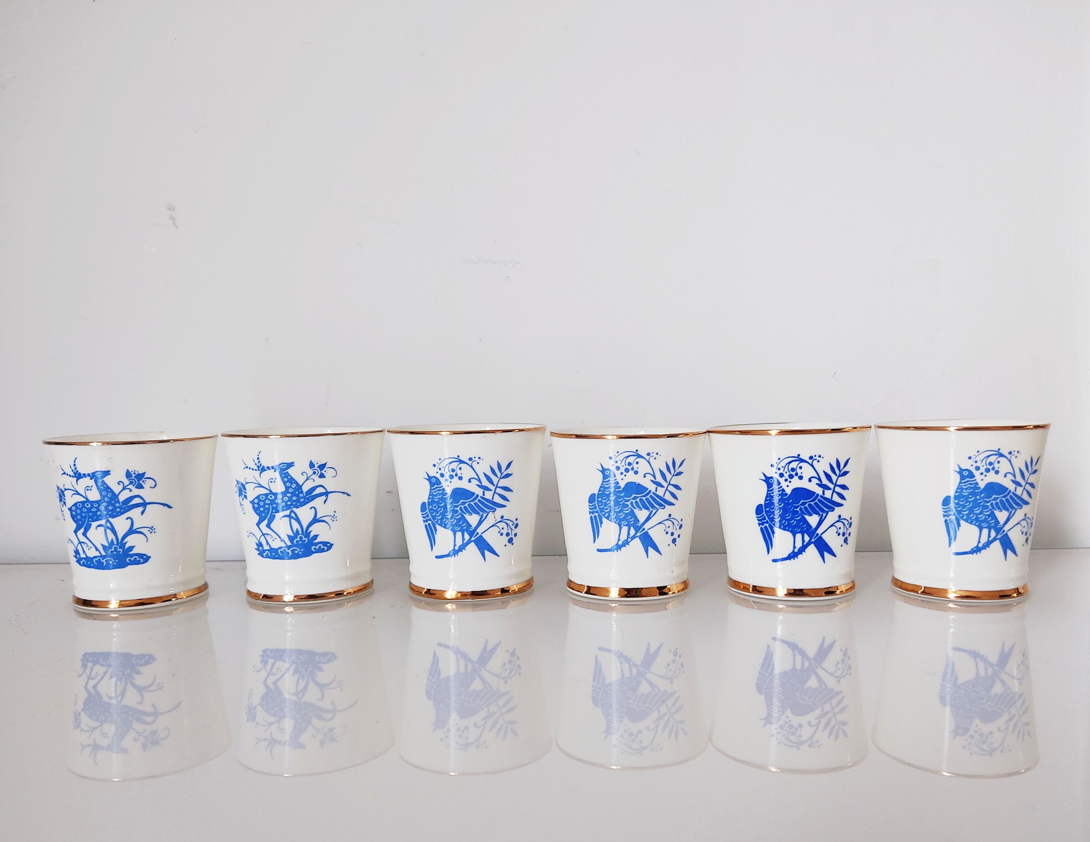 Set of 6 porcelain cups USSR 5.5 cm